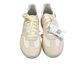 Adidas Women's Pink and White Sneakers